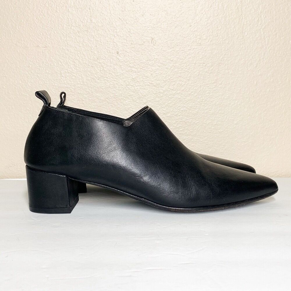 Marséll Low Ankle Booties 37.5 US 7.5 Black Leather Slip-On Chelsea Boot Marsell